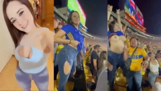 Carla Garza Flashes Boobs on Soccer Goal (WATCH 18+)